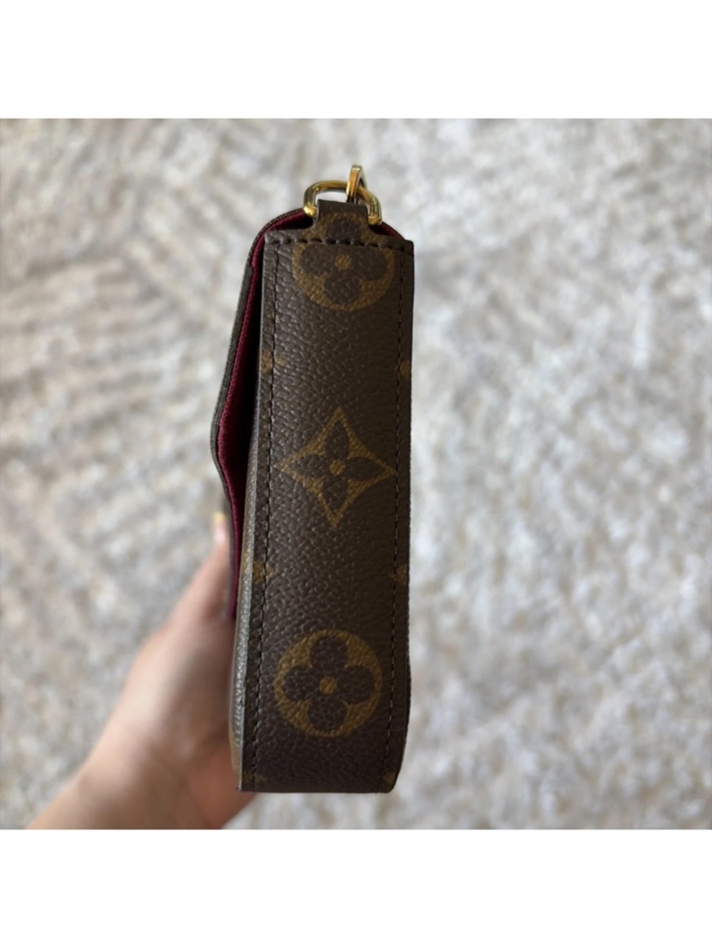 Louis Vuitton Monogram Pochette Felicie Chain Crossbody Bag Clutch GHW Authentic - Picture 5 of 10